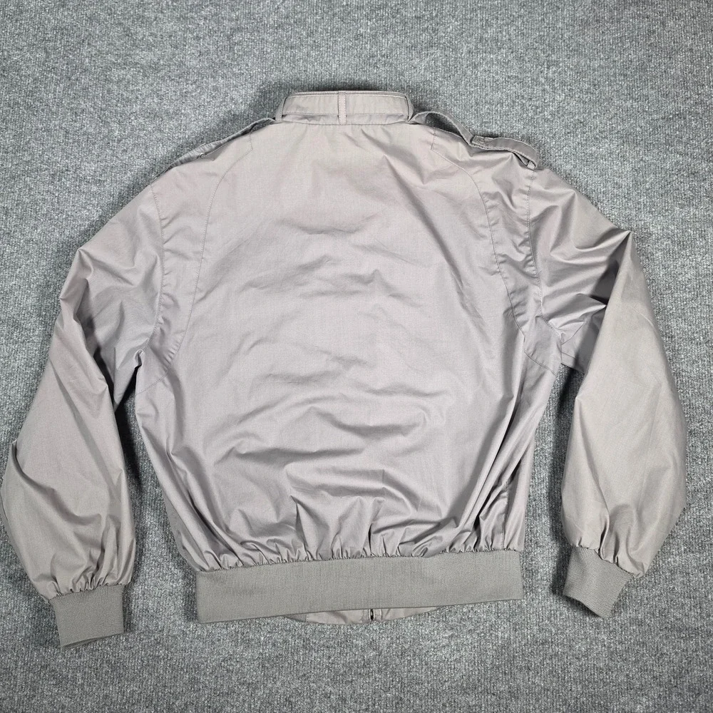 World Travel Club Mens Gray Harrington Jacket Epaulettes Med Made in Hong Kong